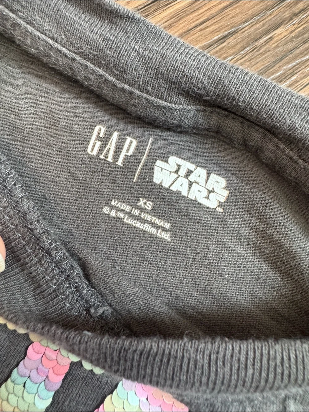GAP Kids Short Sleeve Star Wars Tee - Charcoal with Multicolor Logo